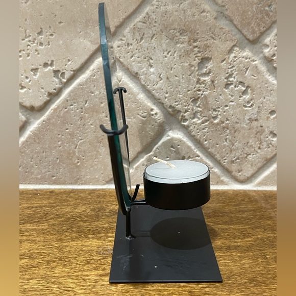 Vintage Round Stained Glass hand painted candle stand - Picture 2 of 8